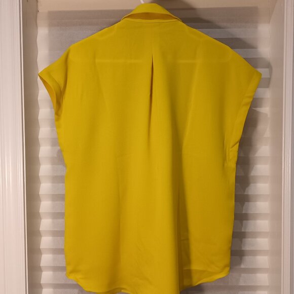 MANGO MNG Women Sleeveless Flowy Pocket Blouse Yellow Size S - Picture 6 of 10